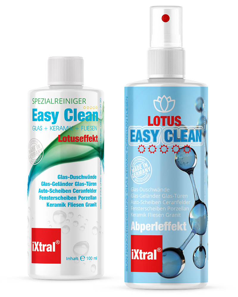 iXtral EASY CLEAN Flächen Versiegelung für schmutzabweisenden Abperleffekt an Glas Keramik Fliesen Porzellan in Küche und Bad